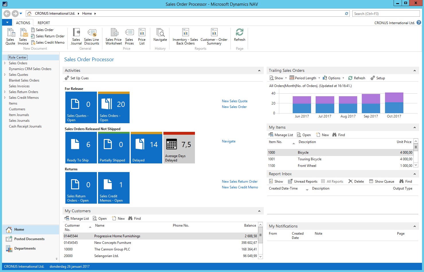 Exemple écran Microsoft Dynamics 365 Business Central